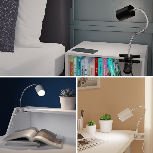 Klemmleuchte WAIKA mit Schwanenhals und Schalter, inkl. Smart Home RGBW GU10 LED Lampe, 5,41W, 473lm (Farbe wählbar) Lagerräumung