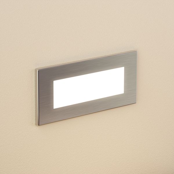 LED Treppenlicht / Wandeinbauleuchte für innen und außen, eckig, edelstahl, 123 x 60mm (Lichtfarbe wählbar) Zeitlich begrenztes Angebot