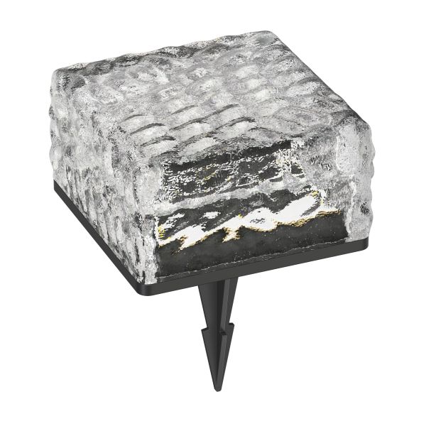 LED Solar-Pflasterstein Bodeneinbauleuchte BROSLO mit Erdspieß für außen, Glas, 10 x 10cm, warmweiß Kostenlose Rückgabe