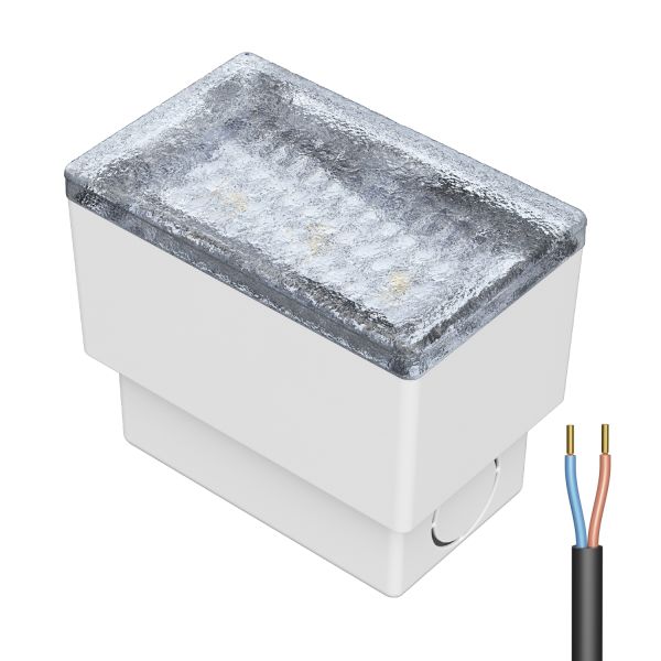 LED Pflasterstein Bodeneinbauleuchte CUS für außen, IP67, eckig, 8 x 5cm (Lichtfarbe, Set wählbar) Letzter Tag