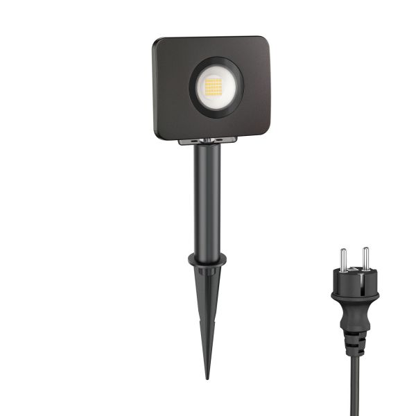 LED Gartenstrahler Wega mit Erdspieß und 15cm Sockel für außen, schwarz, 28,005W, 2361lm, warm-weiß Nur noch ein Tag übrig