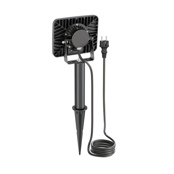 LED Gartenstrahler Wega mit Erdspieß und 15cm Sockel für außen, schwarz, 28,005W, 2361lm, warm-weiß Nur noch ein Tag übrig