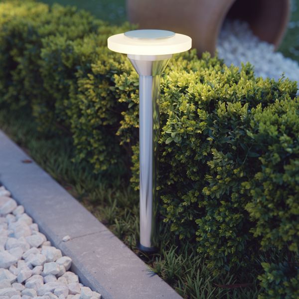 LED Gartenleuchte ALF chrom matt mit Erdspieß für außen, IP44 (Lichtfarbe, Set Vorschaltgerät wählbar) Clearance-Verkauf