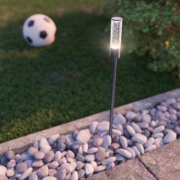 LED Gartenleuchte Hastam schwarz mit Erdspieß für außen, IP44 (Lichtfarbe, Set Vorschaltgerät wählbar) Kostenloser Versand international