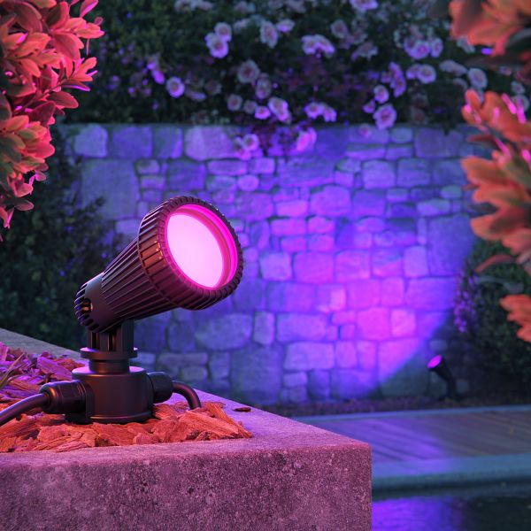 Gartenstrahler mit Erdspieß PIRK, für außen, IP44, schwarz, Stecker, inkl. Smart Home RGBW GU10 LEDs 473lm (Set, Mit Kabel wählbar) Im Verkauf