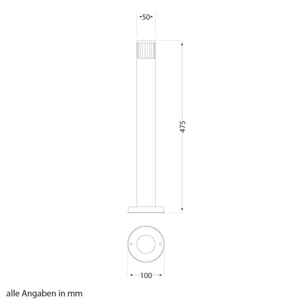 LED Wegelicht / Pollerleuchte / Gartenleuchte PILLAR für außen, IP54, 48 cm, aluminium, warmweiß Schlussverkauf