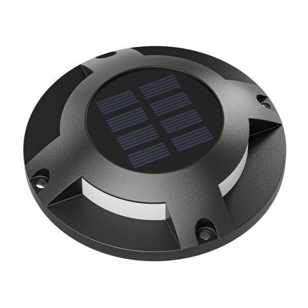 LED Solar-Bodenleuchte BUNSO für außen, IP65, Kunststoff, rund, 120 mm Ø, warmweiß Limitierter Zeitrabatt