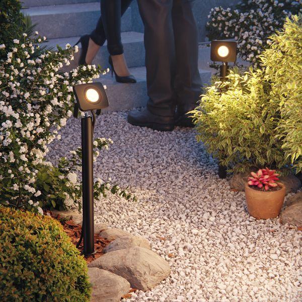 LED Gartenstrahler Wega mit Erdspieß und 40cm Sockel für außen, schwarz, 9,46W (Lichtfarbe wählbar) Sonderangebot