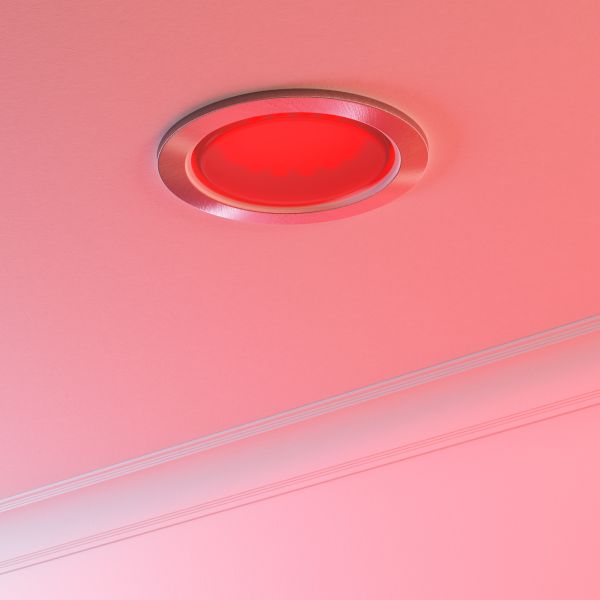 Einbaustrahler Zobe II flach rund + smarte LED-Lampe Alexa, dimmbar, Farbtemperatur steuerbar - 107mmØ Loch 90mmØ (Farbe, Leuchtmittel wählbar) Black Friday