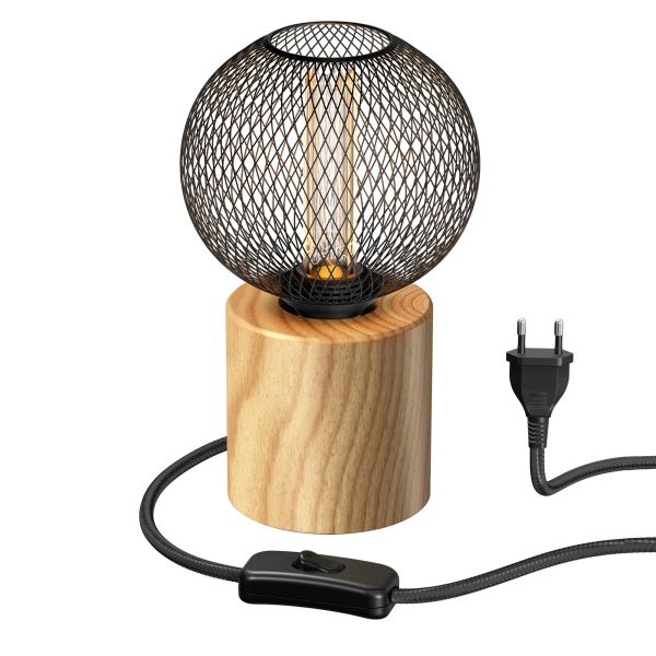 Tischlampe HITO, Holz massiv, rund, inkl. E27 LED, G120, extra warmweiß, 4W, 220lm Osterangebot