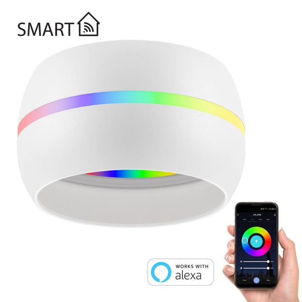Deckenleuchte / Lampenfassung FUNT, 90mm Ø, inkl smarte LED (Farbe, Leuchtmittel wählbar) Muttertagsangebot