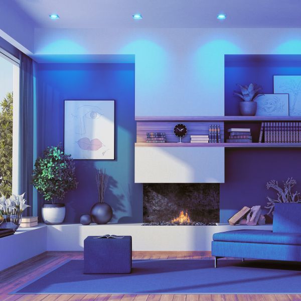 Deckeneinbaustrahler RIR Einbaurahmen eckig, inkl. Smart Home RGBW GU10 LED Lampe, 5,41W, 473lm (Farbe wählbar) Valentinstagsangebot