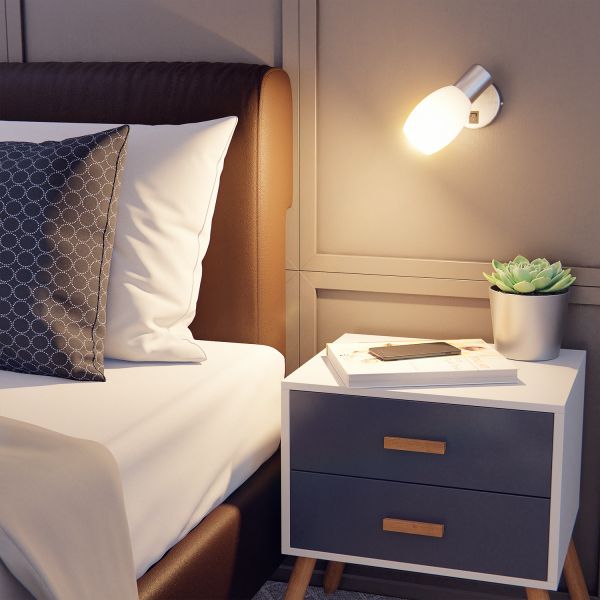 Wand-Leuchte LUPI mit Schalter, einflammig, inkl. Smart Home RGBW E14 LED Lampe, 4,925W, 572lm Kostenlose Rückgabe