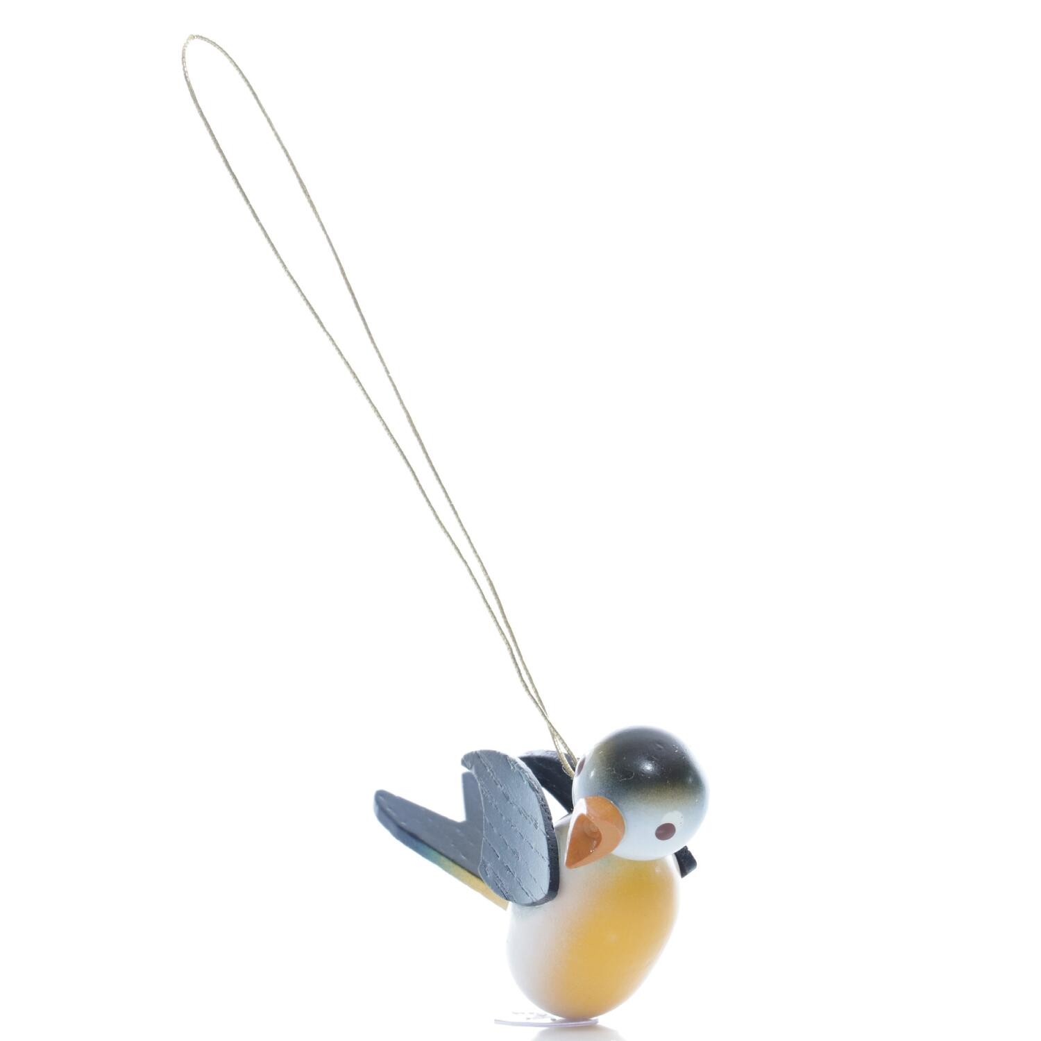 Rudolphs Schatzkiste Strauchbehang - Singvogel Blaumeise zum hängen - HxBxT 4x2x6cm