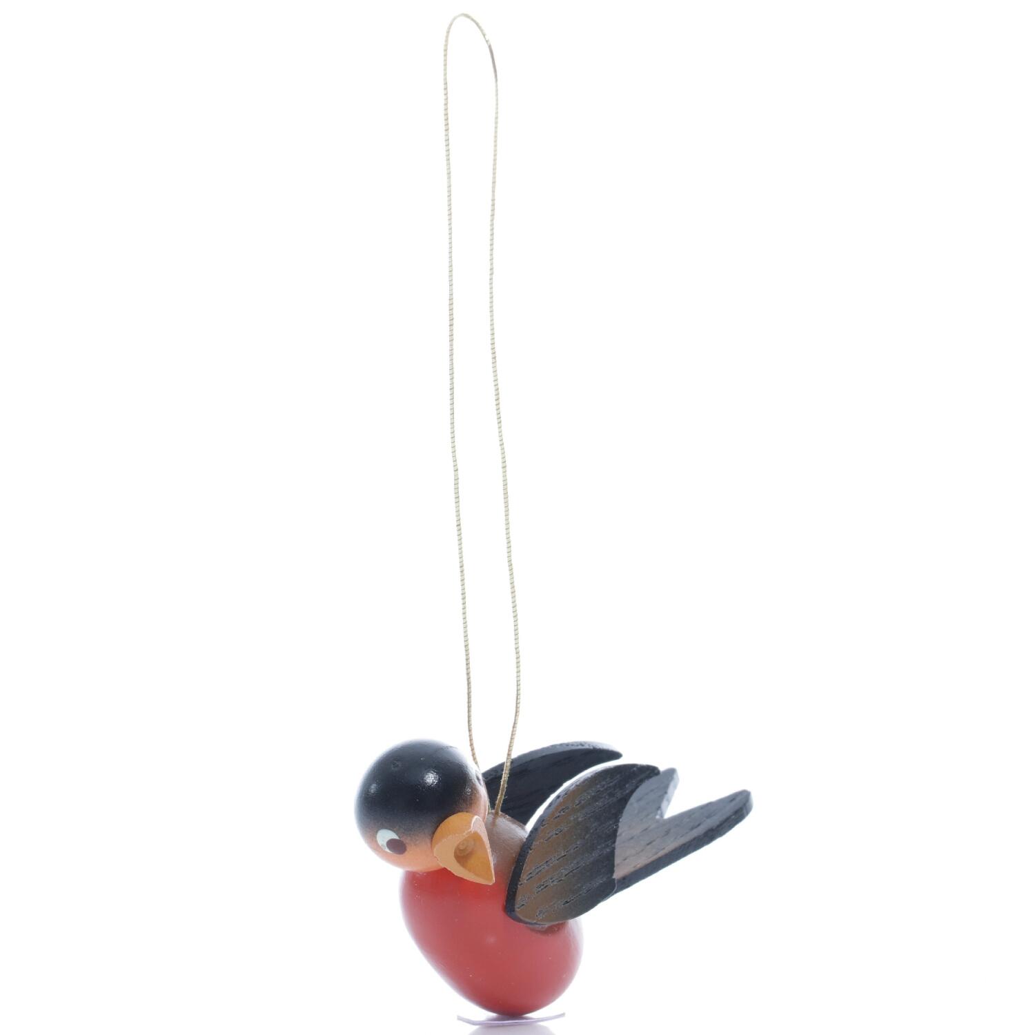 Rudolphs Schatzkiste Strauchbehang - Singvogel Gimpel zum Aufhängen - HxBxT 4x2x6cm