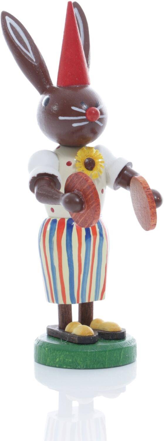 Rudolphs Schatzkiste Osterfigur - Osterhase Clown mit Becken , Blume und spitzen Hut - Höhe ca 9 cm