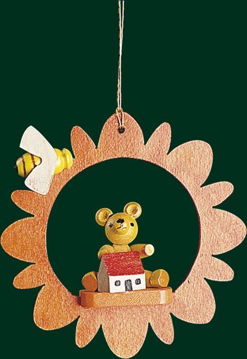 Rudolphs Schatzkiste Christbaumschmuck Blüte mit Teddy Höhe= 8,5cm