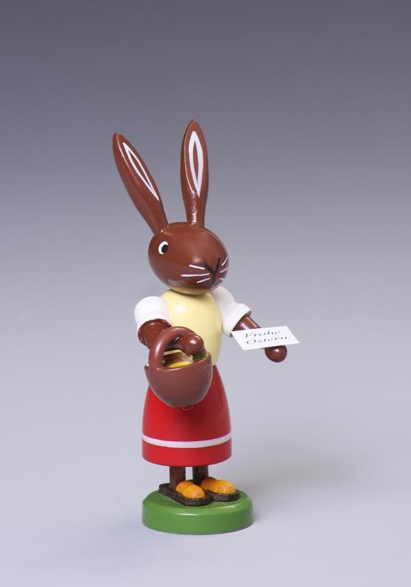 Rudolphs Schatzkiste Osterfigur Häsin mit Handkorb Höhe ca 9 cm