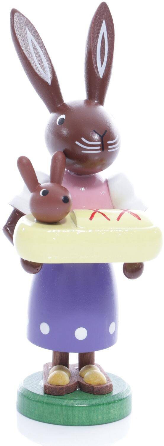 Rudolphs Schatzkiste Osterfigur - Osterhäsin mit Baby im Schlafsack - Höhe ca 9 cm