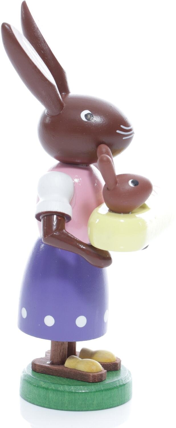 Rudolphs Schatzkiste Osterfigur - Osterhäsin mit Baby im Schlafsack - Höhe ca 9 cm im Angebot