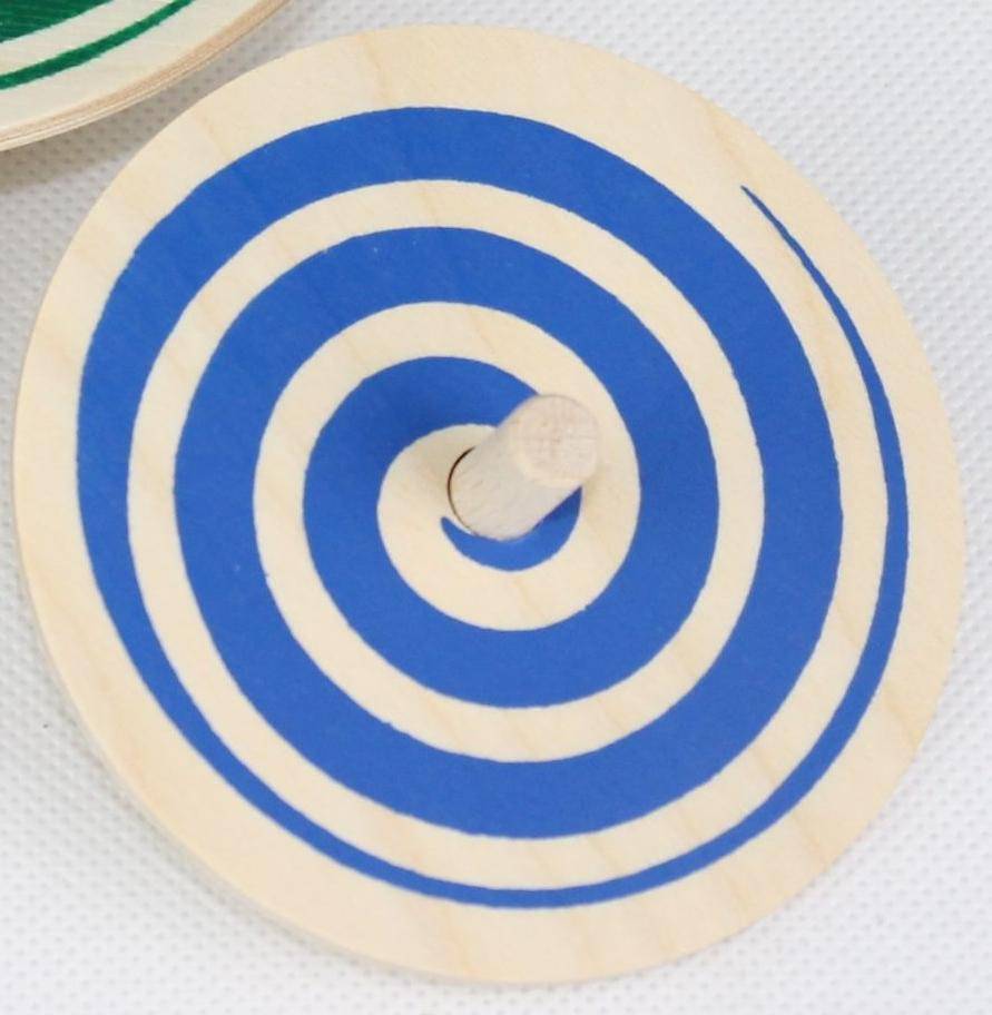 Rudolphs Schatzkiste Holzspielzeug Spiralkreisel Blau ø 8cm H 3,4cm