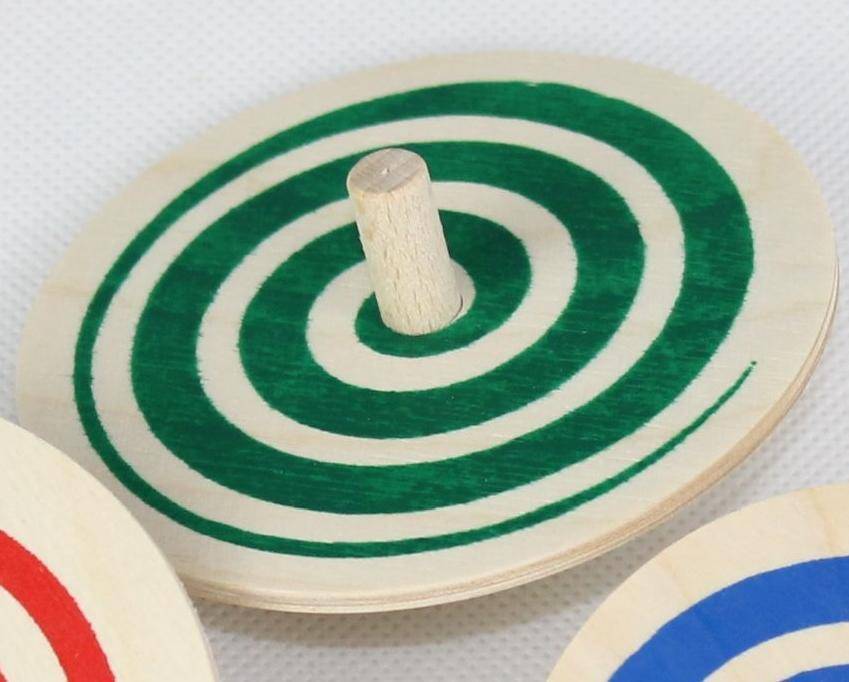 Rudolphs Schatzkiste Holzspielzeug Spiralkreisel Grün ø 8cm H 3,4cm