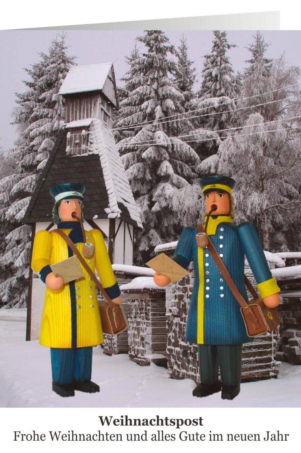 Rudolphs Schatzkiste Postkarte Weihnachtliche Klappkarte mit Räucherfiguren BxH 11,5x16,5cm
