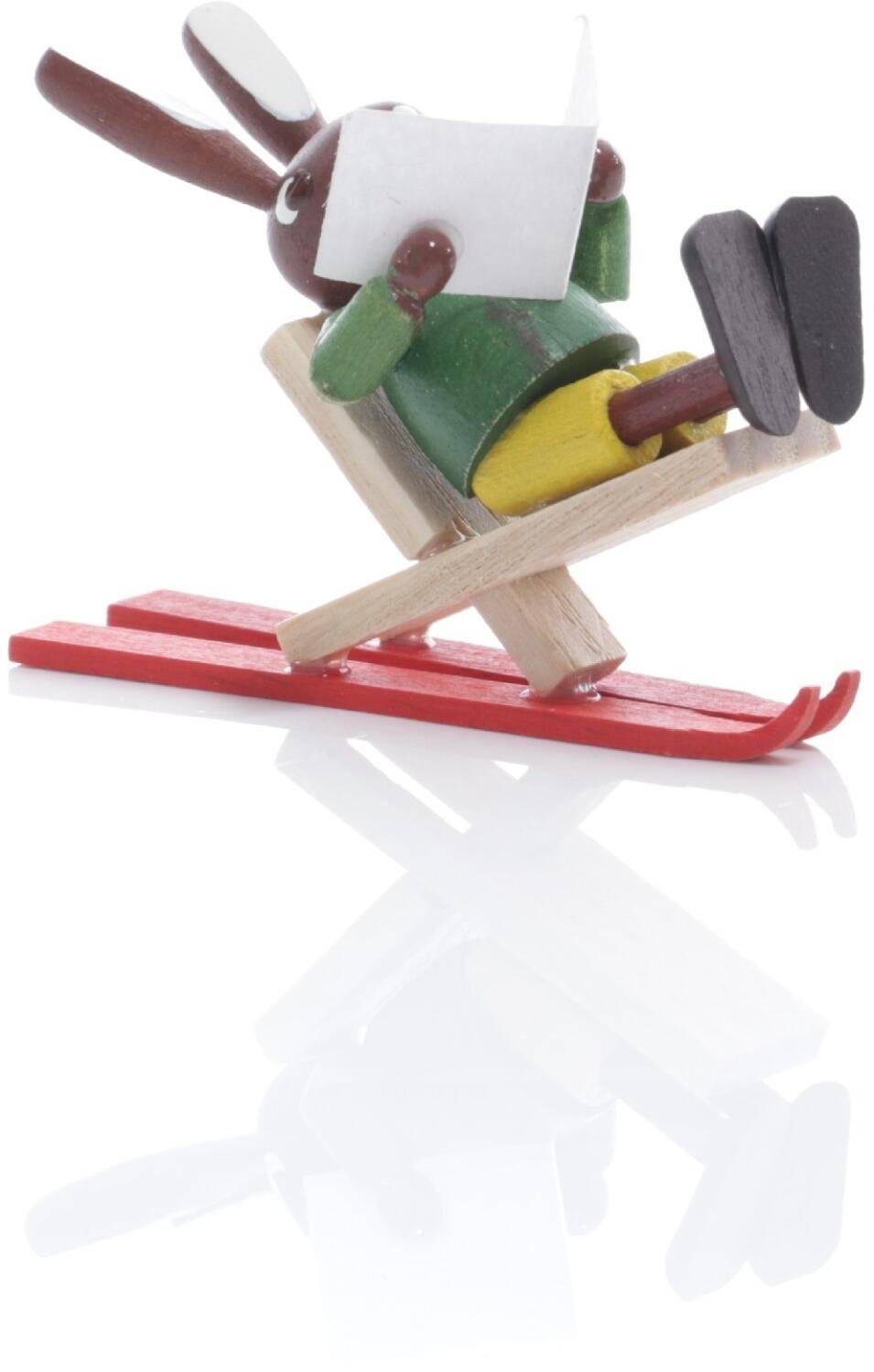Rudolphs Schatzkiste Osterfigur - Osterhase Skifahrer im Liegestuhl Bunt - Höhe 3cm