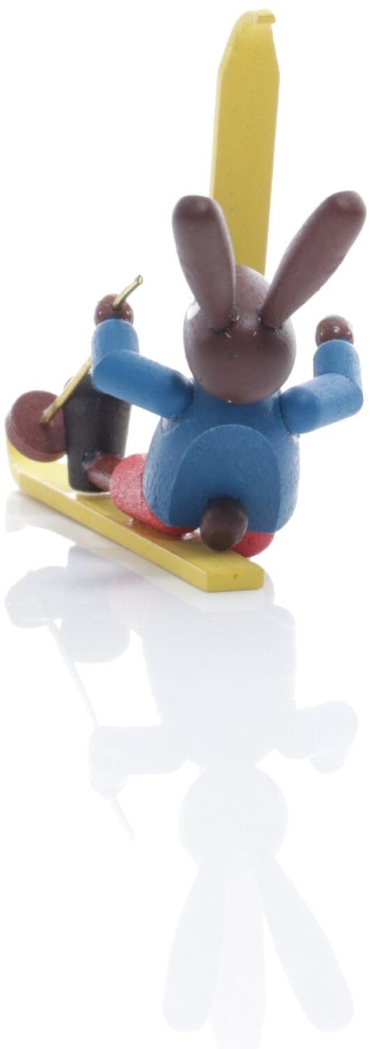 Rudolphs Schatzkiste Osterfigur - Osterhase Sturzhase mit Ski Bunt - Höhe 4,5cm im Angebot