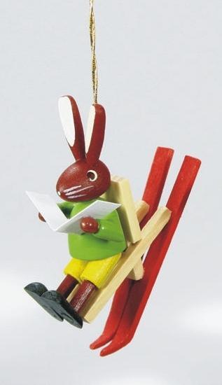 Rudolphs Schatzkiste Osterdekoration Hase Skifahrer im Liegestuhl bunt Höhe 3cm
