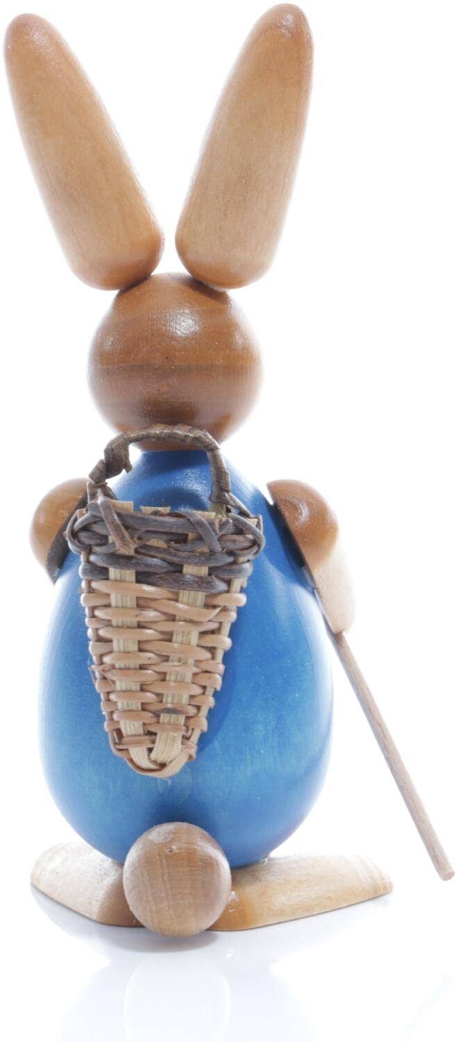 Rudolphs Schatzkiste Osterfigur - Osterhase mit Korb auf dem Rücken - blau - BxHxT ca. 4,5x11x6,5cm Meist gekauft