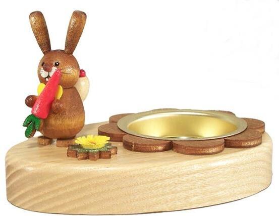 Rudolphs Schatzkiste Osterdekoration Teelichthalter Hase mit Möhre BxHxT 10x6x7cm