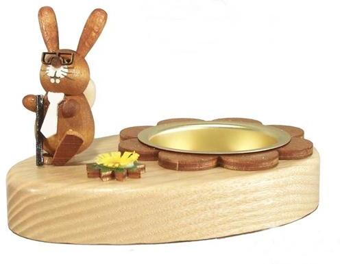 Rudolphs Schatzkiste Osterdekoration Teelichthalter Hase mit Schlips BxHxT 10x6x7cm