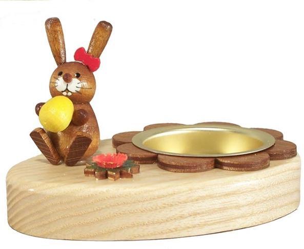 Rudolphs Schatzkiste Osterdekoration Teelichthalter Häsin mit Ei BxHxT 10x6x7cm