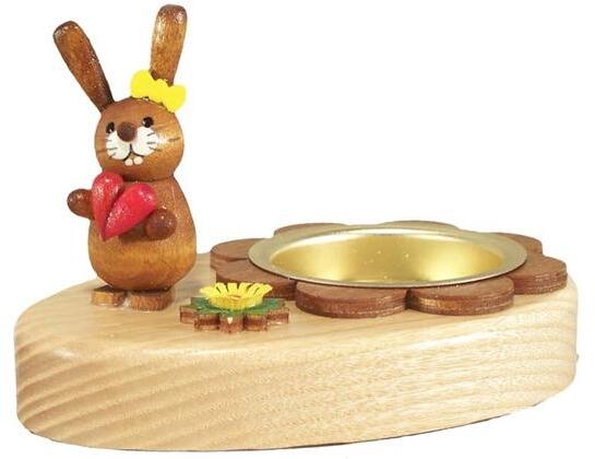Rudolphs Schatzkiste Osterdekoration Teelichthalter Häsin mit Herz BxHxT 10x6x7cm