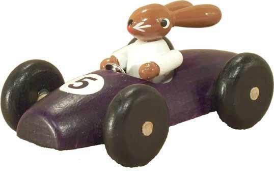 Rudolphs Schatzkiste Osterdekoration Hasenrennauto lila BxH 8x3xcm