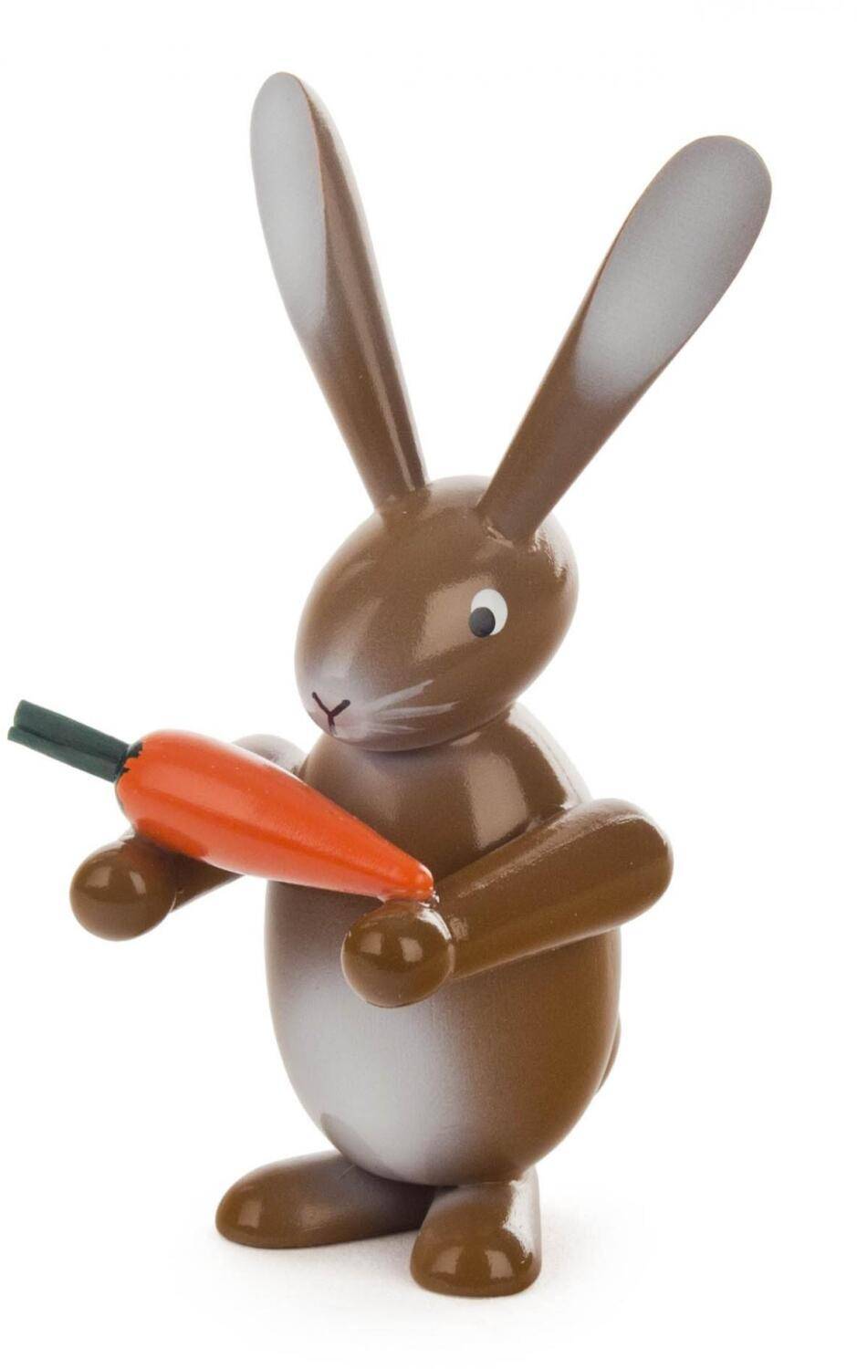 Rudolphs Schatzkiste Osterhase Hase braun mit Möhre H: 9cm