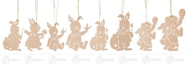 Rudolphs Schatzkiste Behang Hasenfamilie (8) Höhe = 7cm