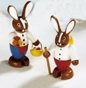 Rudolphs Schatzkiste Osterfigur Hasenpaar bunt Höhe 6 cm
