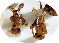 Rudolphs Schatzkiste Osterfigur Hasenpaar natur Höhe 12 cm