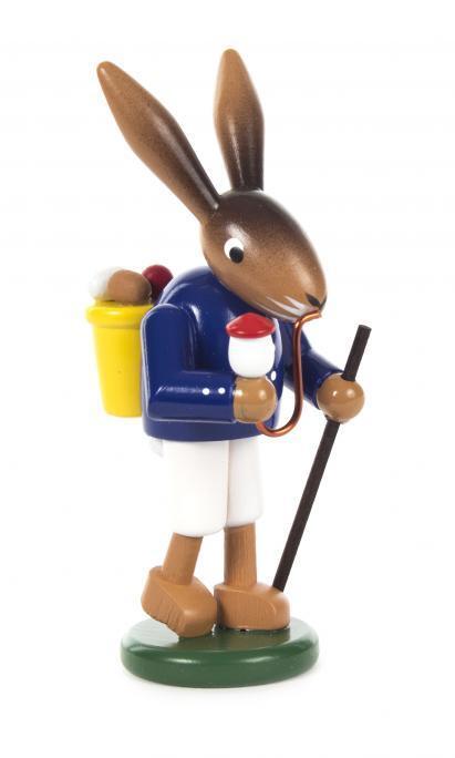 Rudolphs Schatzkiste Osterhase mit Korb und Pfeife Höhe = 120mm