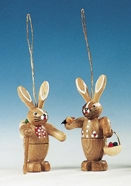 Rudolphs Schatzkiste Osterfigur Hasenpaar bunt zum anhängen Höhe 6 cm