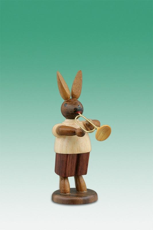 Rudolphs Schatzkiste Osterdekoration Osterhase Musikant mit Jazztrompete Höhe 7,5cm