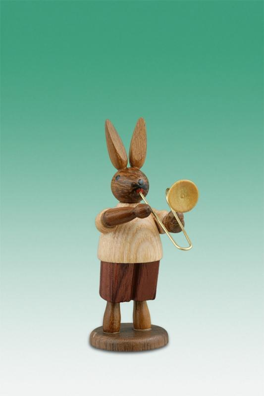 Rudolphs Schatzkiste Osterdekoration Osterhase Musikant mit Posaune Höhe 7,5cm