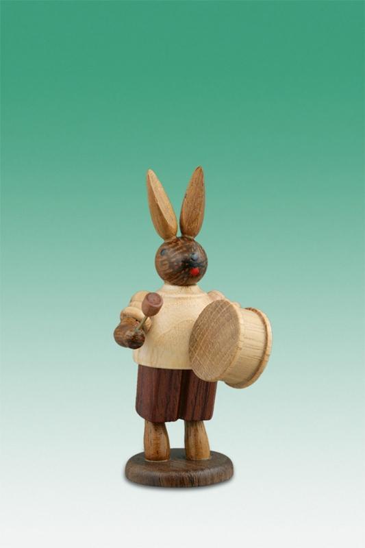 Rudolphs Schatzkiste Osterdekoration Osterhase Musikant mit großer Trommel Höhe 7,5cm