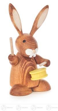 Rudolphs Schatzkiste Ostern & Frühjahr Hase natur mit Trommel Höhe ca 10 cm