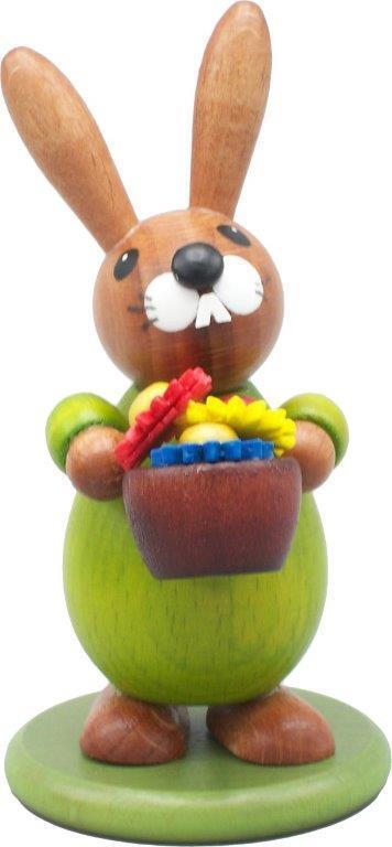 Rudolphs Schatzkiste Osterdekoration Osterhase mit Blumen bunt Höhe 9cm