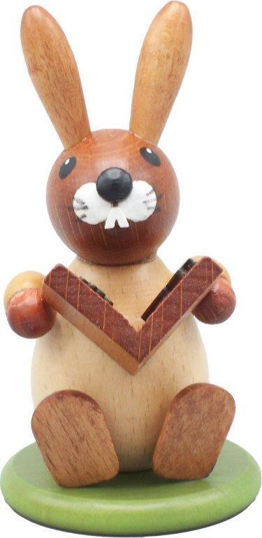 Rudolphs Schatzkiste Osterdekoration Osterhase mit Buch natur Höhe 9cm