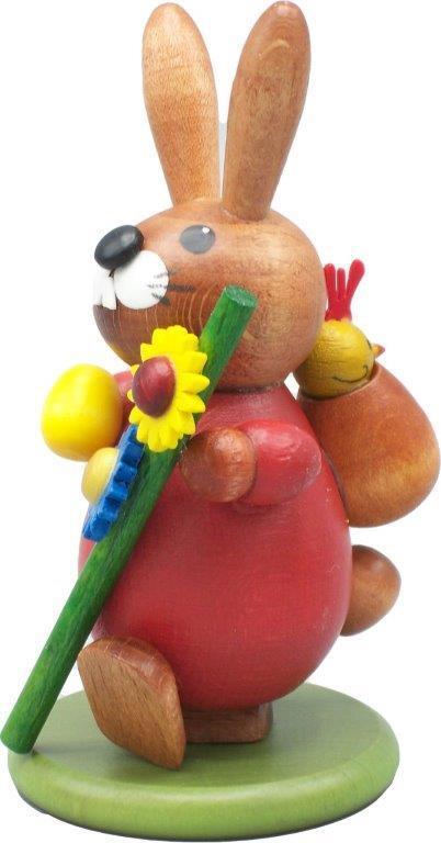Rudolphs Schatzkiste Osterdekoration Osterhase mit Stock bunt Höhe 9cm