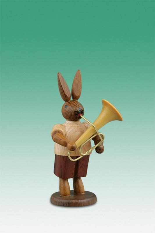 Rudolphs Schatzkiste Osterdekoration Osterhase Musikant mit Tuba Höhe 7,5cm